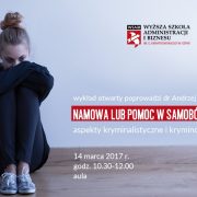 Namowa lub pomoc w samobójstwie - wykład otwarty WSAiB Gdynia